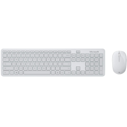 MICROSOFT Bluetooth Keyboard And Mouse Combo, Comfortable, Slim Portable, Wireless Mouse And Keyboard With Bluetooth (French) - Glacier (‎qhg-00032)