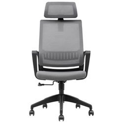Brassex Dakoda High-Back Fabric Office Chair - Grey