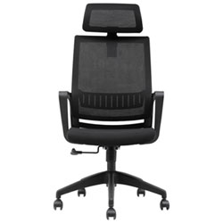 Fauteuil De Bureau À Dossier Haut En Tissu Jackson De Brassex - Noir