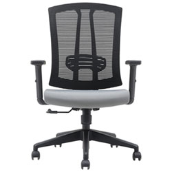 Brassex Milo Office Ergonomic High-Back Fabric Office Chair - Grey