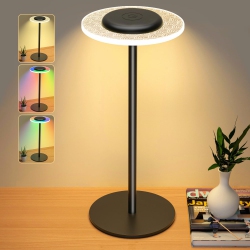 MYACUC Cordless Table Lamp, Rechargeable Led Nightstand Lamp, RGB Color Changing Stepless Dimming Adjustable Height Wireless Lamp for Bedroom