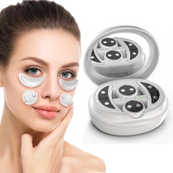 MYACUC Ems Pulse Microcurrent Eye Massager Light Therapy Face Lifting Device Fatigue Relief Lighten Dark Circles Eye Bag Removal In Red