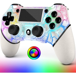 VECELOLIBILIS Wireless Controller for Ps4, Custom Design \w RGB Light, 1000Mah Battery And 3.5MM Audio Jack, Compatible \w Ps4/slim/pro And Windows