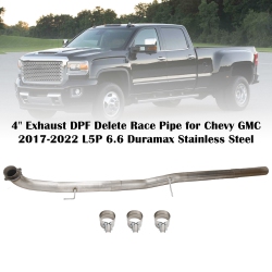TOPTENG 4" Exhaust Dpf Delete Race Pipe for Chevy Gmc 2017-2022 L5P 6.6 Duramax Stainless Steel