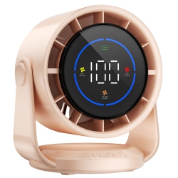 GREEN SCENIC 4000Mah Rechargeable Silent Turbine Desk Fan, 1-100 Speed Adjustment, Led Display, USB Charging, Digital Display for Home Office Wall