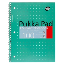 PUKKA PAD , Metallic Single Subject Spiral Bound Notebooks \w 100 Pages Of 3 Hole, Punched 80Gsm Lined Paper \w Perforated Edges, 10.5 X 8In, 1, Pack