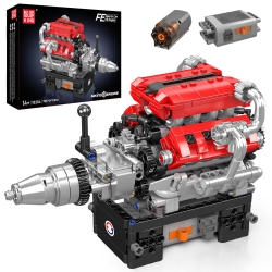 MOULD KING 10204 V8 Engine Building Blocks Sets, V8 Engine Model Kit That Run, Build Your Own Stem Model Engine, 8-Cylin