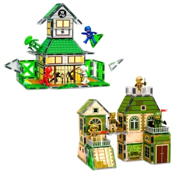 PICASSOTILES 102PC Magnet Tile Building Block Ninja & Troop Theme Double Sided Printings 2In1 With 8 Character Figures M