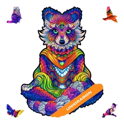 UNIDRAGON Original Wooden Jigsaw Puzzles - Emanating Raccoon, 281 PCs, King Size 11.8"x15.7", Beautiful Gift Package, Un