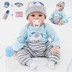 ZIYIUI Realistic Baby Dolls Soft Vinyl Silicone Newborn Reborn Dolls 22 Inch 55Cm Look Real Reborn Baby Boy Dolls Handma