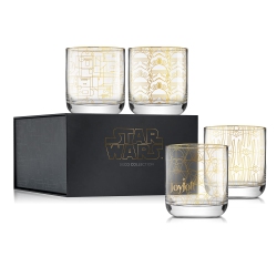 JOYJOLT Star Wars Glassware. 'deco' Lowball Glasses Set Of 4, 10OZ Star Wars Glasses. Short Glass Tumbler With Darth Vad