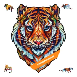 UNIDRAGON Original Wooden Jigsaw Puzzles - Lovely Tiger, 273 Pieces, King Size 11.7"x14.7", Beautiful Gift Package, Uniq