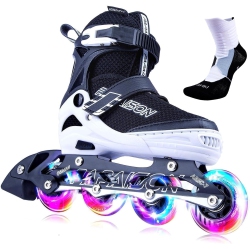 PAPAISON Adjustable Inline Skates for Kids And Adults With Full Light Up Wheels, Outdoor Roller Skates for Girls And Boy