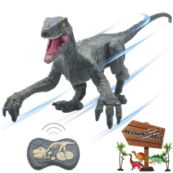 MAMABOO Remote Control Dinosaur Toys for Boys Kids Girls 3 4 5 6 7 8 Electronic Rc Robot Toy Walking Roaring Velociraptor Realis