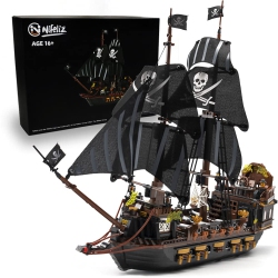 NIFELIZ Hawk Pirates Ship Model Building Blocks Kits - Construction Set to Build, Model Set And Assembly Toy for T In Black