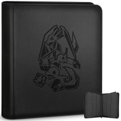 DOUPER Toploader Binder, Oversized 9 Pocket 252 Top Loaders Holder With Side-Loading Sleeves for Trading Cards In 3" X 4