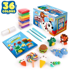 SAGO BROTHERS 36 Colors Modeling Clay Set for Kids - Soft Molding Diy Craft, Ultra Light Air Dry With Tools & Tutorial B
