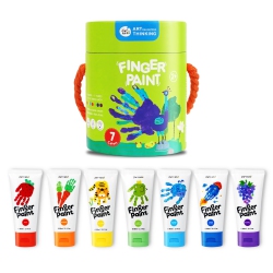 JAR MELO Washable Finger Paints for Toddlers; 7 Colors (2.1 Fl.oz), Finger Paint Set, Kids Art Painting Supplies Hallowee
