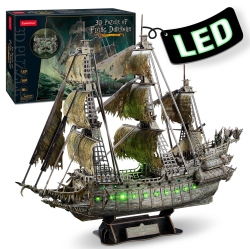 CUBICFUN 3D Puzzles for Adults Crafts for Adults Gifts for Men Women Led Flying Dutchman 360 Pieces Pirate Ship Fa In Green