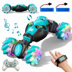 AXIRATA Gesture Sensing Rc Stunt Car With Lights & Music for Kids 6-12 Years Old 4Wd 2.4Ghz Hand Controlled Remote Control Car D