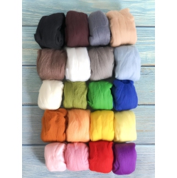 T.F GHG Wool Roving for Needle Felting, 20 Colors Total 250G/8.8OZ, 100% Natural New Zealand Wool, Fibre Wool for Felting Y