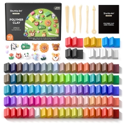 SHUTTLE ART 117 PCs Small Block Polymer Clay Kit, 95 Unique Colors & Extra Basic Colors, 5 Modeling Clay Tools, Non-Toxi