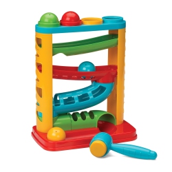 INFANTINO Bop & Drop Ball Tower - Steam Educational Play, Hand-Eye Coordination Skills, And Cause And Effect Play for Ba