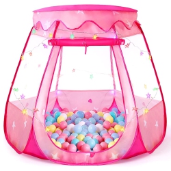 TIKTENT Pop Up Princess Tent With Colorful Star Lights for 1 2 3 Year Old Birthday Gift, 12-18 Months Baby Girl Toys, Foldable B