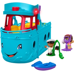 FISHER-PRICE Little People Toddler Toy Travel Together Friend Ship Musical Playset With 2 Figures for Pretend Play Kids