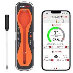 THERMOPRO Tempspike 500Ft Truly Wireless Meat Thermometer, Bluetooth Meat Thermometer for Grilling And Smoking, Meat The