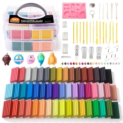 SHUTTLE ART Polymer Clay, 50 Colors Oven Bake Modeling Clay, Creative Clay Kit With 19 Clay Tools And 10 Kinds Of Access