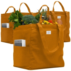 NOOK THEORY Reusable Grocery Bags - 100% Cotton 12OZ Canvas Grocery Bags With Handles, Large Kitchen Grocery Bags, Reusable Shopping