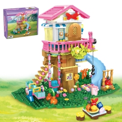 WIDELAND Light-Up Tree House Friends Building Toys, Easter Basket Stuffers Toys Gifts for Aged 6 8 12+ Kids Girls Boys, Forest Fr