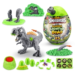 SMASHERS Mega Jurassic Light Up Dino Egg (T-Rex) By Zuru Collectible Egg With Over 25 Surprises, Volcano Slime, Fossil T