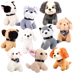 NICEUP 10PCs 4.5In Puppy Dogs Stuffed Animals Bulk for Kids Party Favors Loot Bag Fillers Pet Adoption Class Gift Small