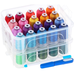 NEW BROTHREAD 40 Brother Colors 500M Each Embroidery Machine Thread With Clear Plastic Storage Box for Embroidery Sewing