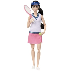 BARBIE Careers Fashion Doll & Accessories, Made to Move Tennis Player Wearing Removable Outfit With Racket & Ball, 22 Be