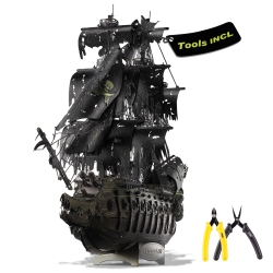 PIECECOOL 3D Puzzles With Diy Tool Sets, Flying Dutchman Pirate Ship Model Building Kits, Difficult 3D Metal Puzzles For