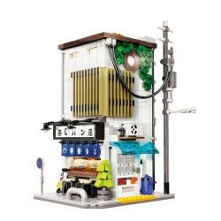 MISINI Cada C66006W Japanese Steamed Bun House Moc Building Kit, Cada Master 1108 Pieces Street View Bricks With Lighting Sets