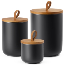 YUNLINLI Canisters Set Kitchen, Airtight Coffee Canister, Sugar Container Set With Top Handle, Ceramic Coffee Container Modern Ca