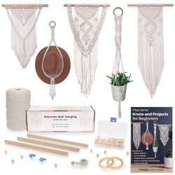 MIGO CREATES Macrame Kits for Adults Beginners: Diy Macrame Kit With 220 Yards Macrame Cord And 58PCs Macrame Supplies