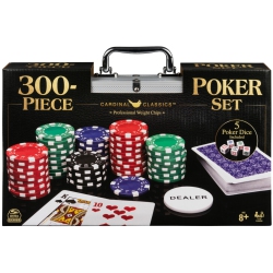 SPIN MASTER GAMES Cardinal Classics, 300-Piece Poker Set With Aluminum Carrying Case & Professional Weight Chips Plus 5 Poker Dice, Casino