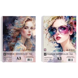 AOOK 2 Pack Watercolor Pad 11.69X16.53"(140Lb/300Gsm) 20 Sheets Mix Paper Pad, Side Wire Bound, Fine Texture, In Gouach