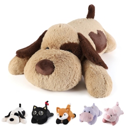MEOWTASTIC Dog Weighted Stuffed Animals - 22 Inch 4.5 Pounds Weighted Plush Dog Stuffed Animals - Big Stuffed Dog In Brown