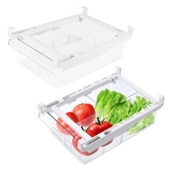 YEKOUMAX Fridge Drawer Organizer, Refrigerator Organizer Bins, Pull Out With Handle, Fridge Shelf Holder Storage Box, Cl