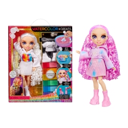 RAINBOW HIGH Watercolor & Create Fashion Diy Doll With Washable Watercolors + Tie-Dye Kit Eyes, Curled Hair, Bon In Purple