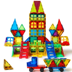 MAGBLOCK Magnetic Tiles Kids Toys, 120PCs 3D Magnets Building Blocks Set Construction Educational Stem Toys, Magnetic To