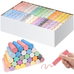 KOYEE 210PCs Washable Sidewalk Chalks Set In 30 Colors: Jumbo Drawing Chalk for Outdoor Art, Non-Toxic Dustless Colored Giant