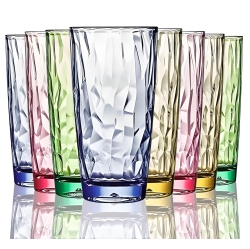 VEILEDGEM 15OZ Unbreakable Tritan Drinking Glasses Dishwasher Safe Acrylic Glasses Drinkware Bpa Free Hard Plastic Cups Reusable K