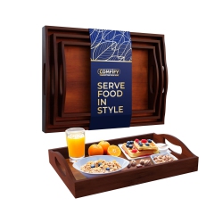 COMFIFY Bamboo Serving Trays With Handle